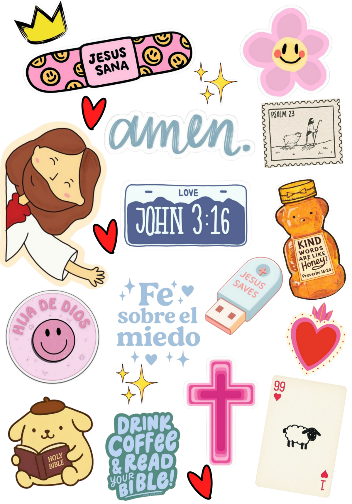 Sticker Dtf Uv Pack Jesús